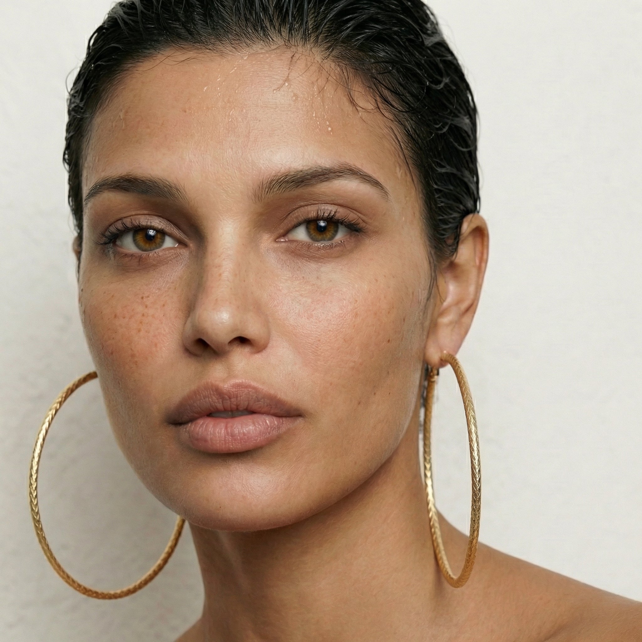 Lara Gold-Tone Stainless Steel Large Hoop Earrings