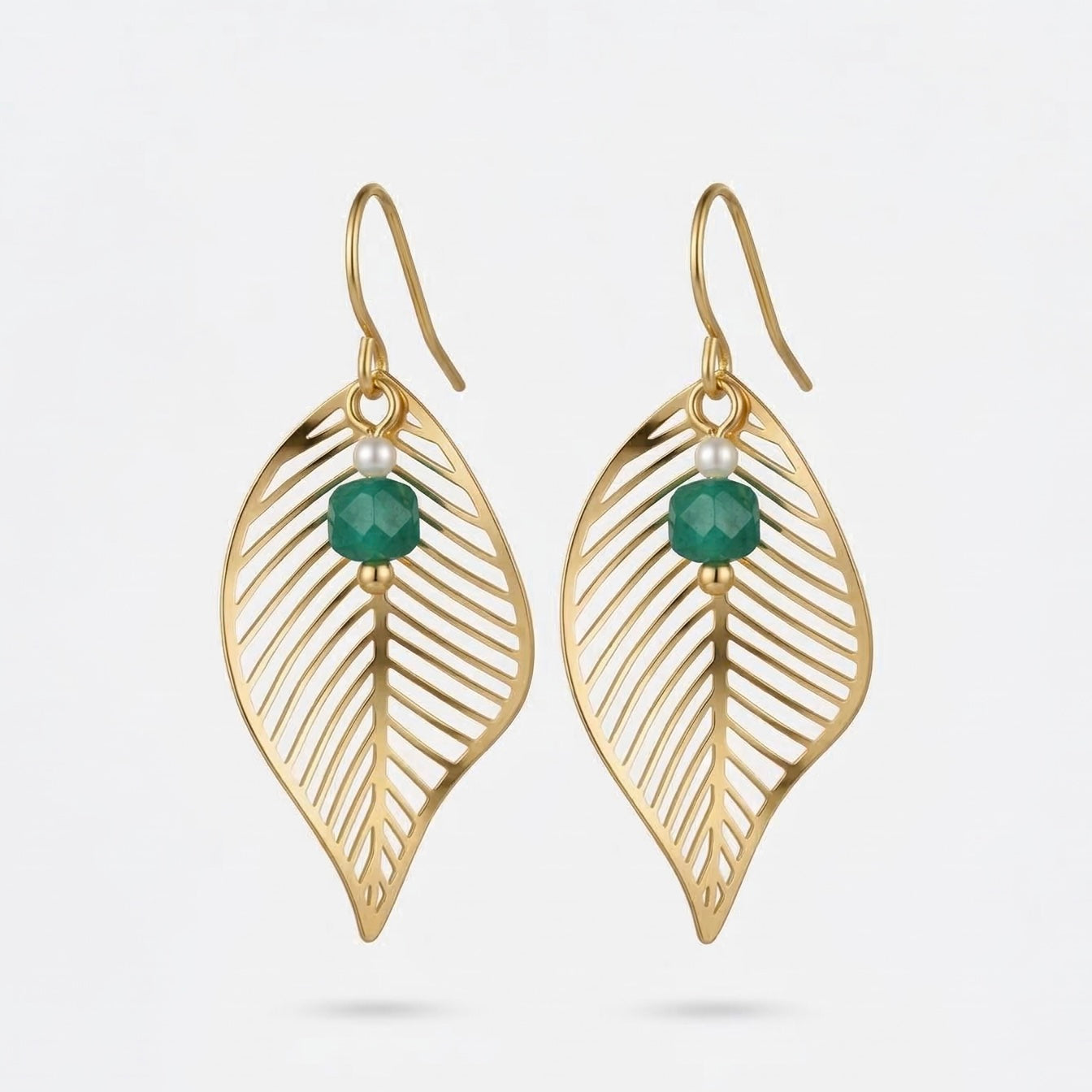 NOVA — Gold-tone Stainless Steel & Natural Stone Earrings