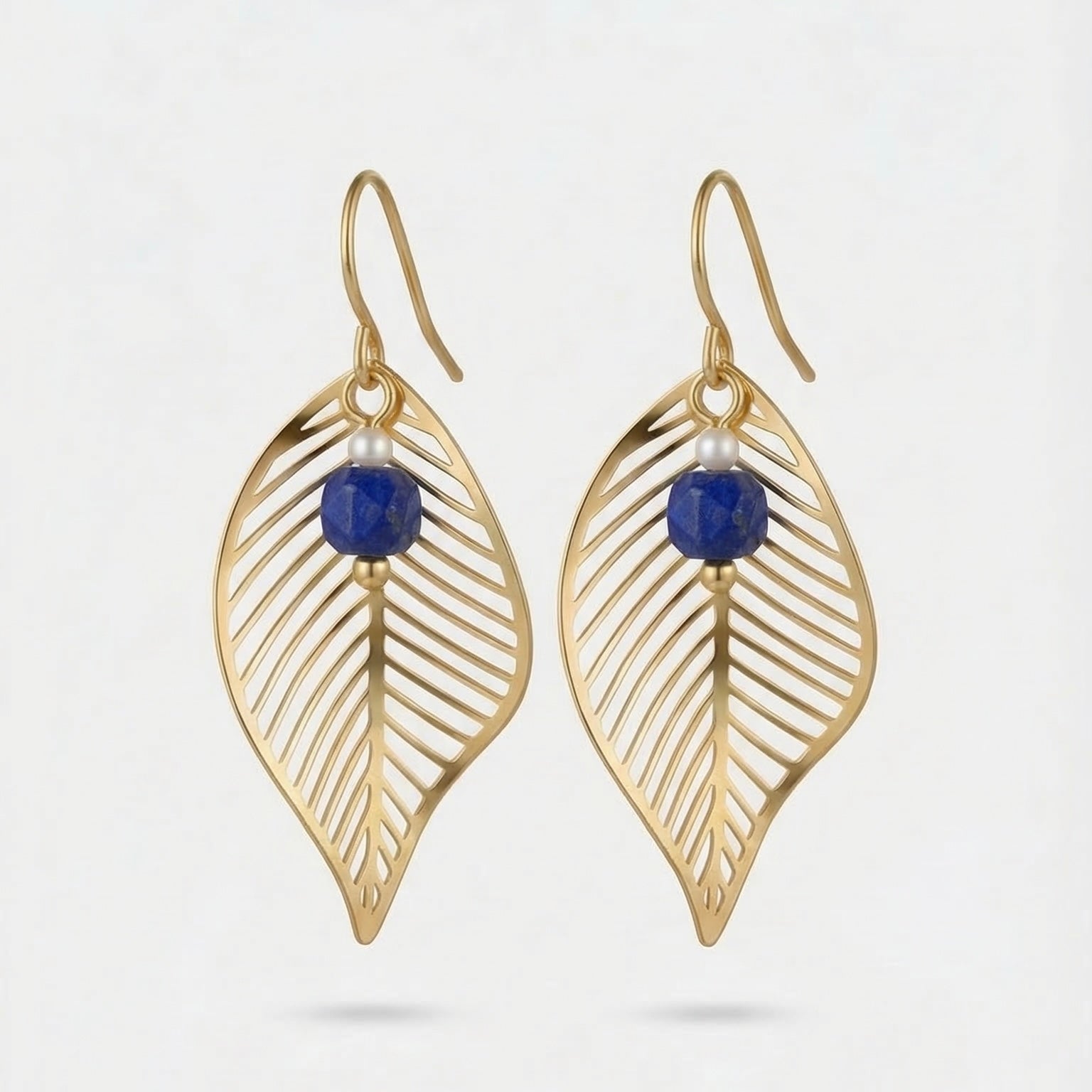 NOVA — Gold-tone Stainless Steel & Natural Stone Earrings