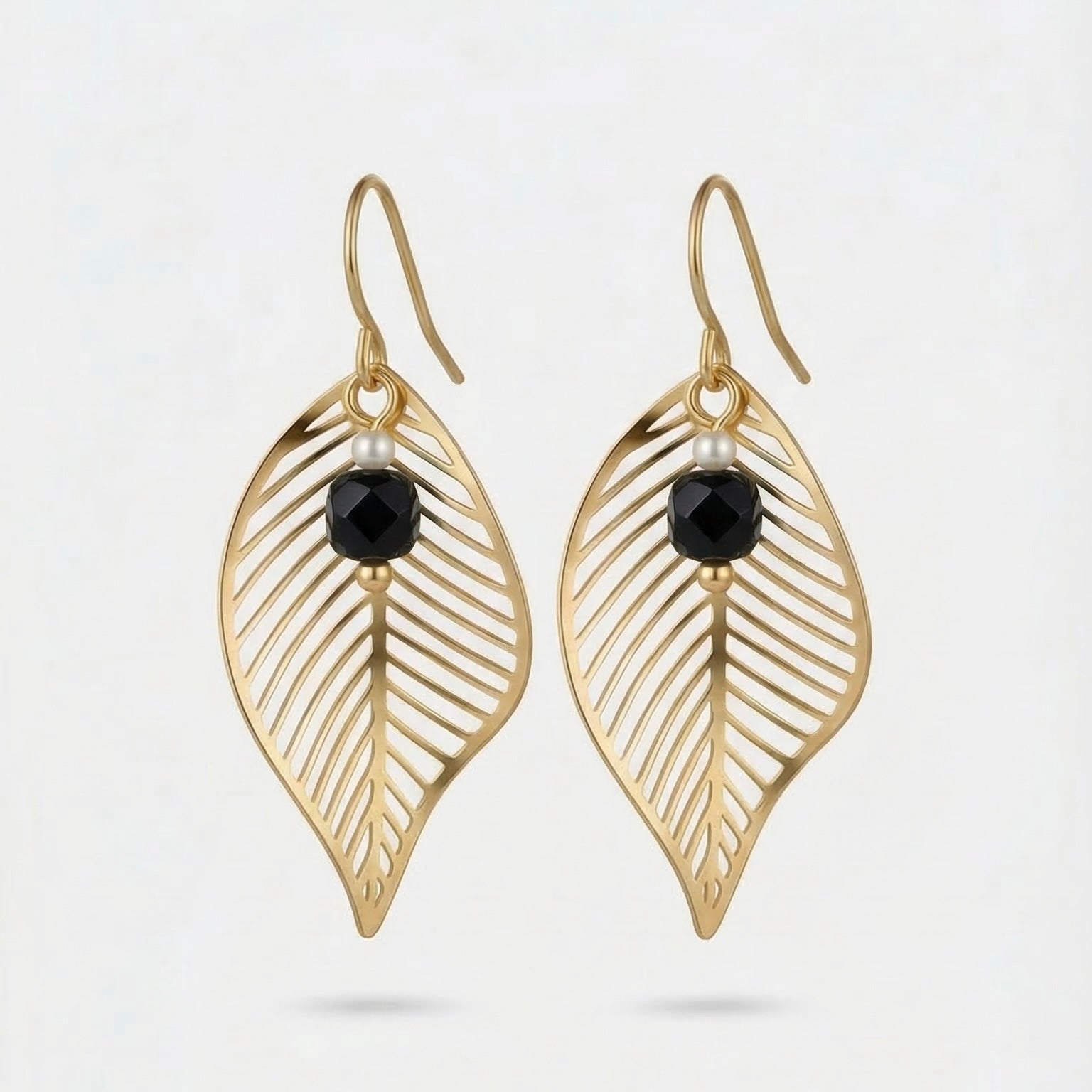 NOVA — Gold-tone Stainless Steel & Natural Stone Earrings