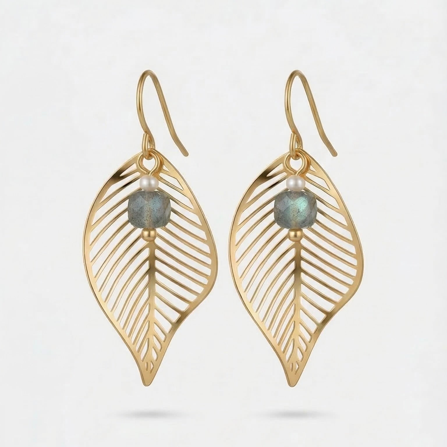 NOVA — Gold-tone Stainless Steel & Natural Stone Earrings