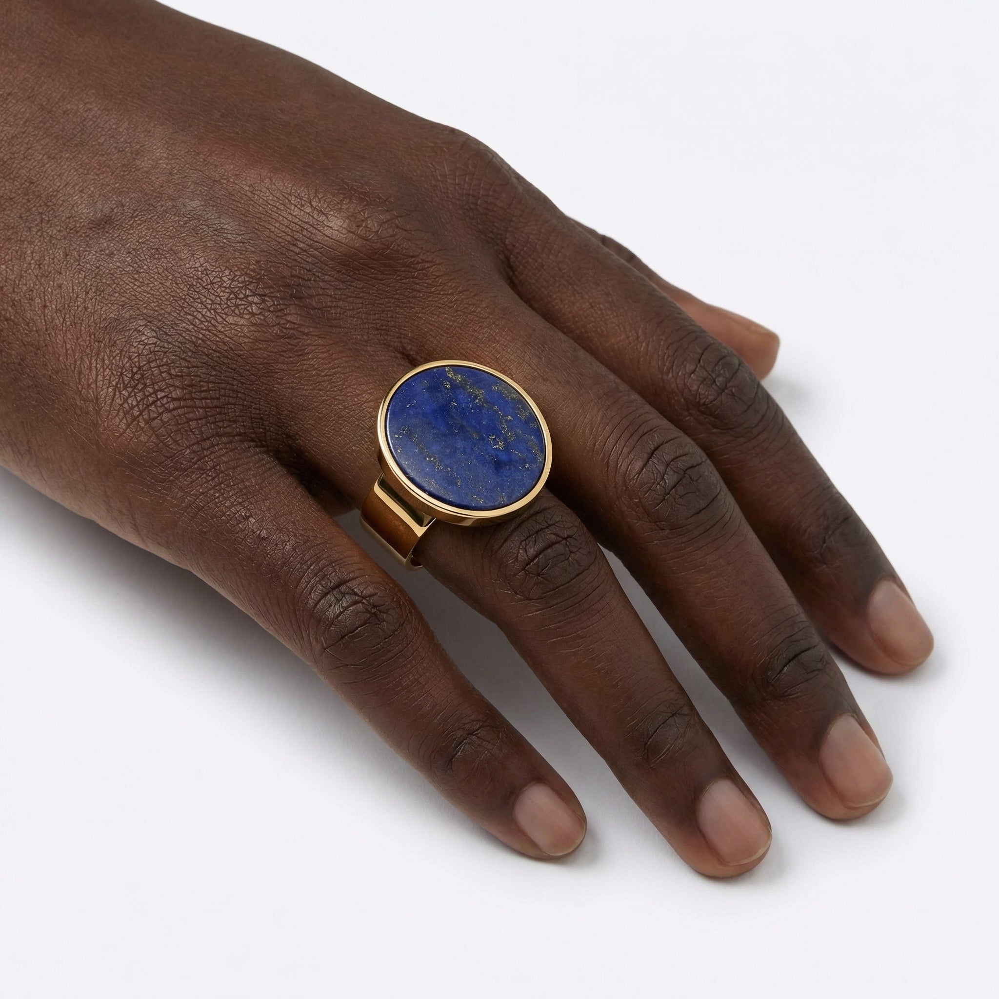 MARA — Gold-tone Stainless Steel & Lapis Lazuli Ring