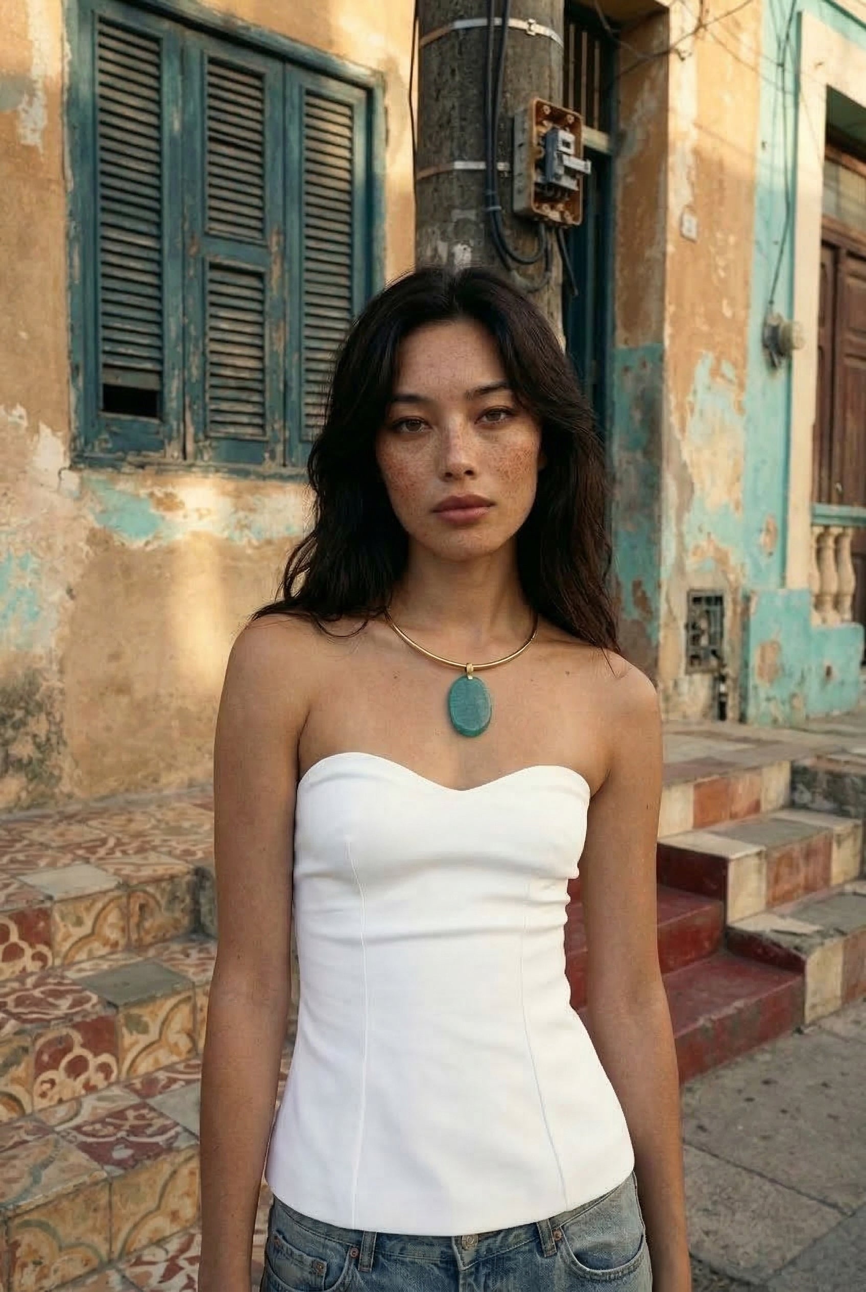MESKI — Gold-tone Stainless Steel & Amazonite Necklace