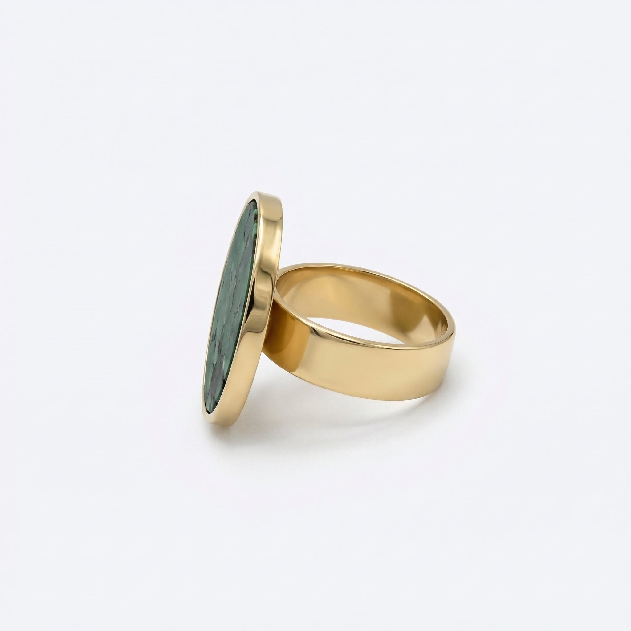 MARA — Gold-tone Stainless Steel & African Turquoise Ring