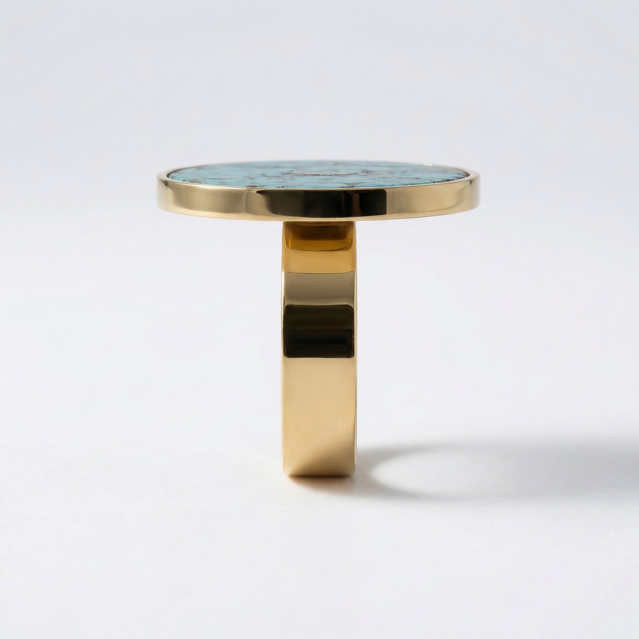 MARA — Gold-tone Stainless Steel & African Turquoise Ring