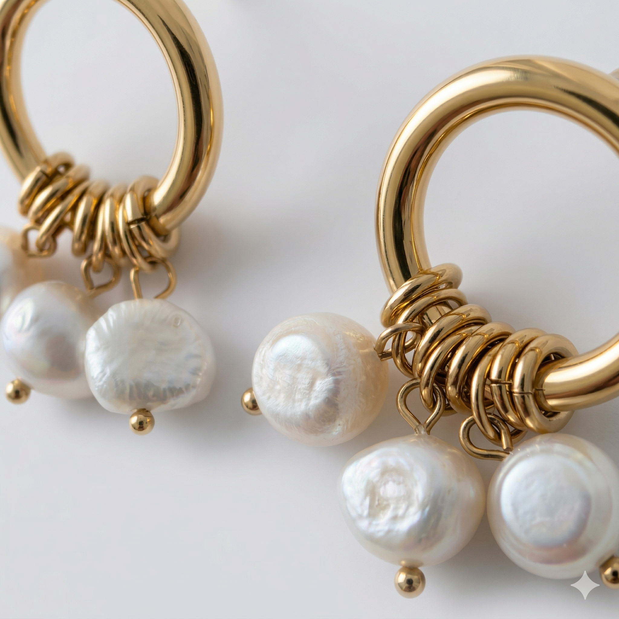 TIZI Gold-Tone Stainless Steel Freshwater Pearl Stud Earrings