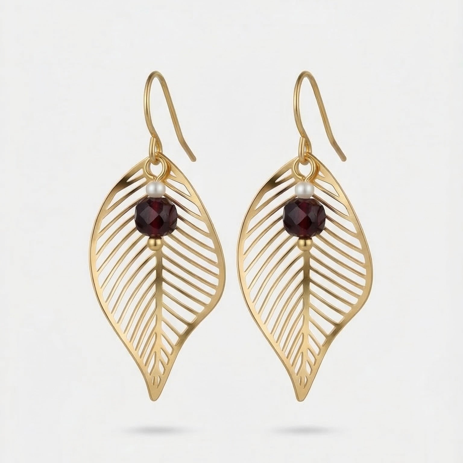 NOVA — Gold-tone Stainless Steel & Natural Stone Earrings