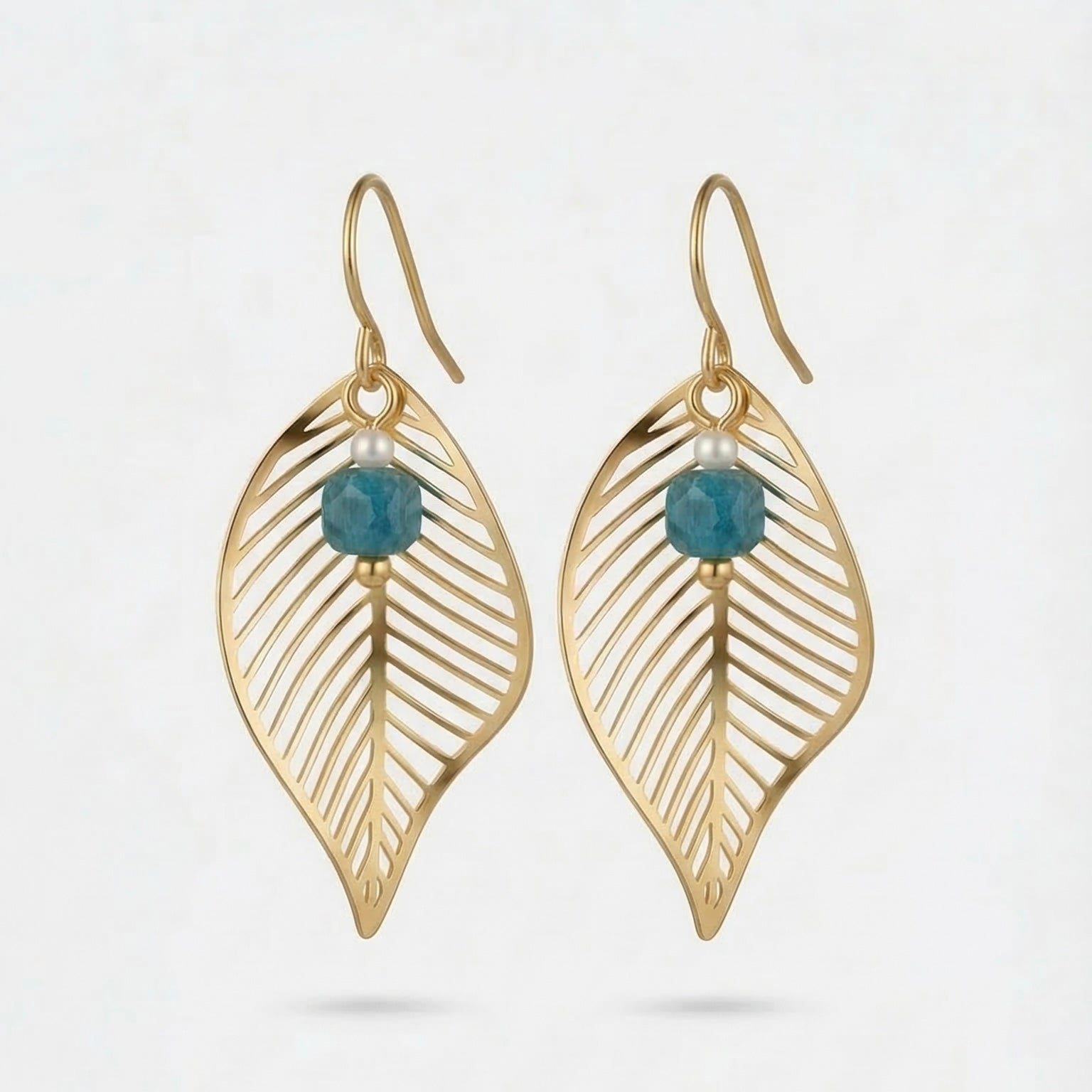 NOVA — Gold-tone Stainless Steel & Natural Stone Earrings