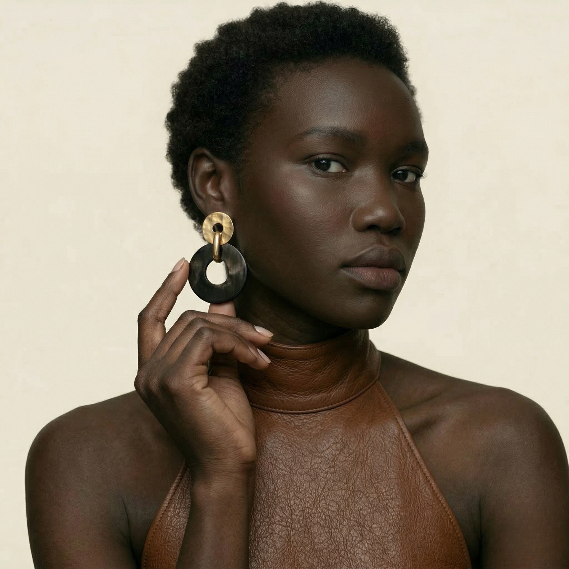 CORY Round Horn Drop Earrings