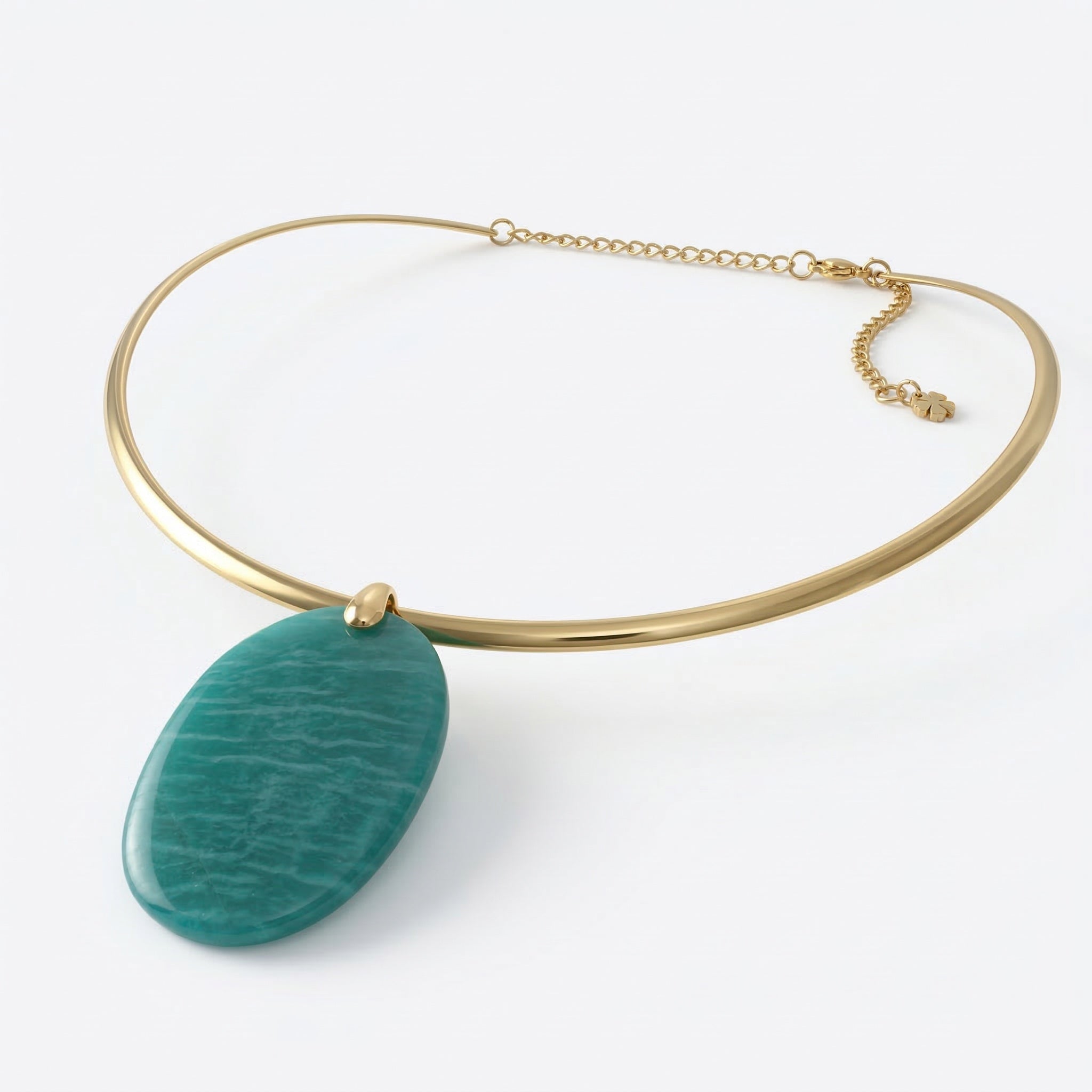 MESKI — Gold-tone Stainless Steel & Amazonite Necklace