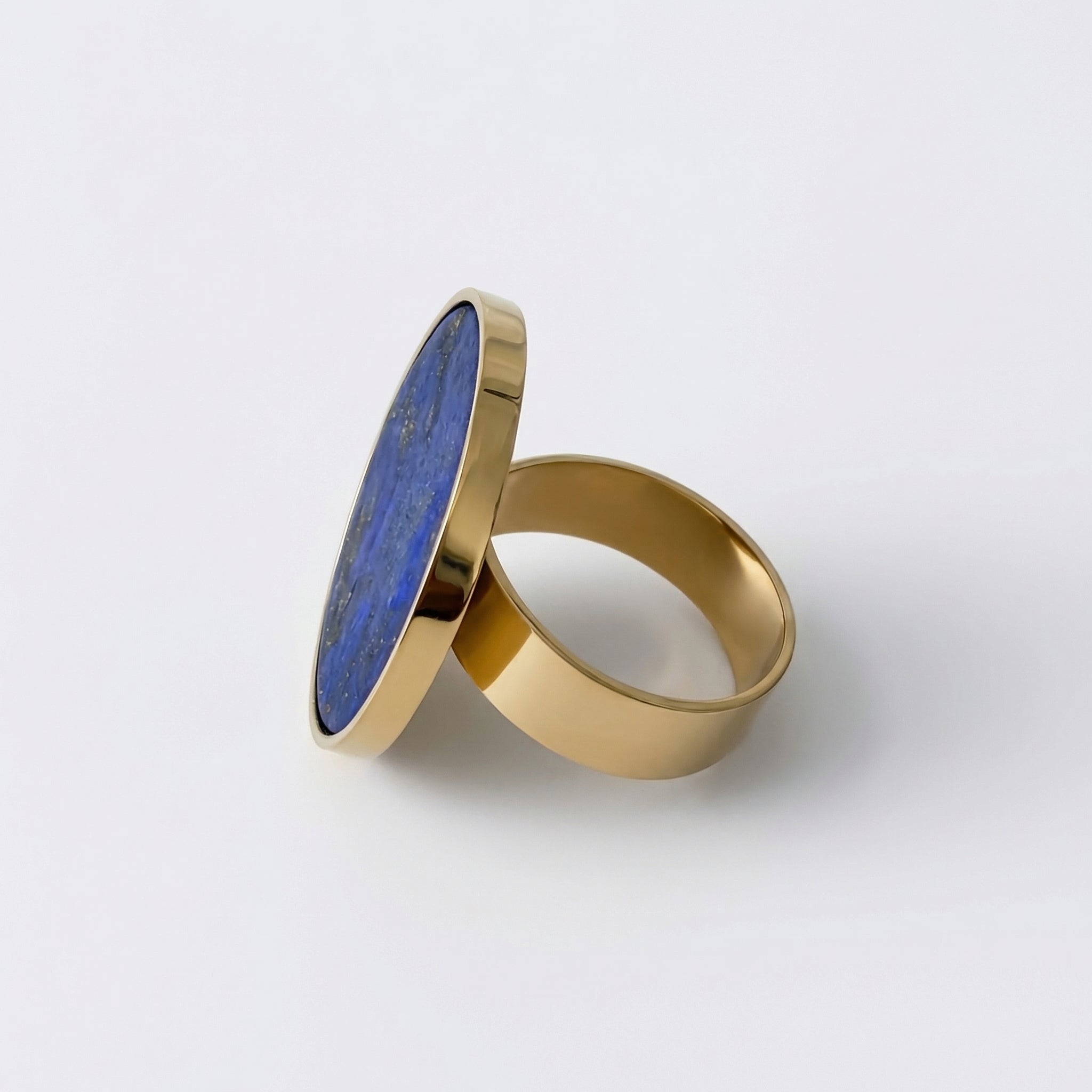 MARA — Gold-tone Stainless Steel & Lapis Lazuli Ring