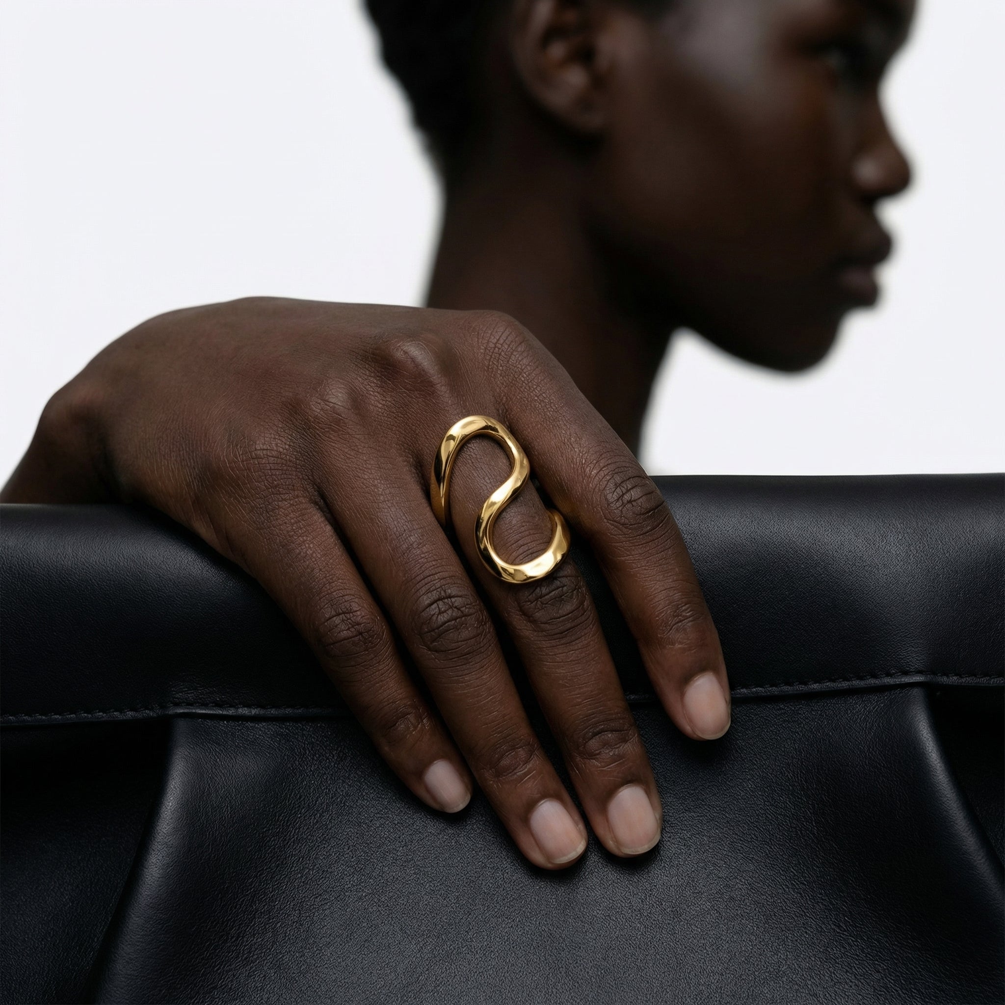 SIA — Gold-tone Stainless Steel Ring