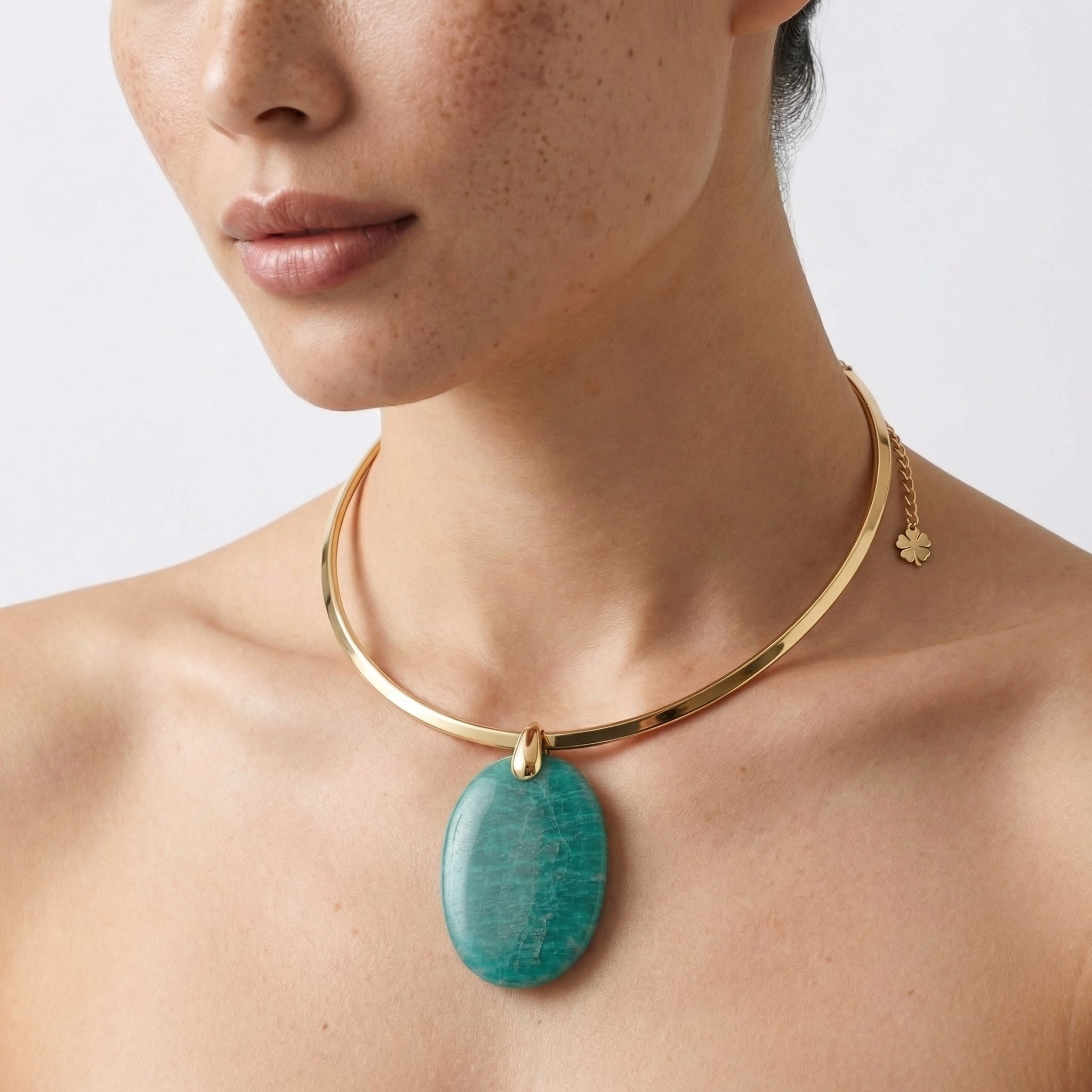 MESKI — Gold-tone Stainless Steel & Amazonite Necklace